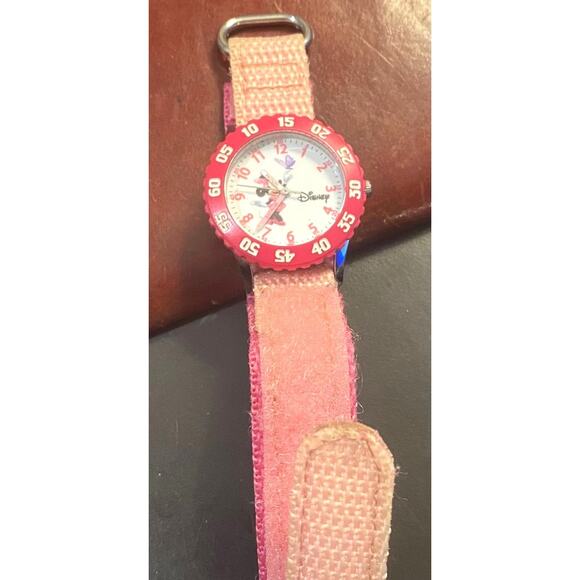 Girl's 32mm Minnie Mouse Disney eWatch Factory Watch, Canvas Band, Rotating Beze - Picture 3 of 3